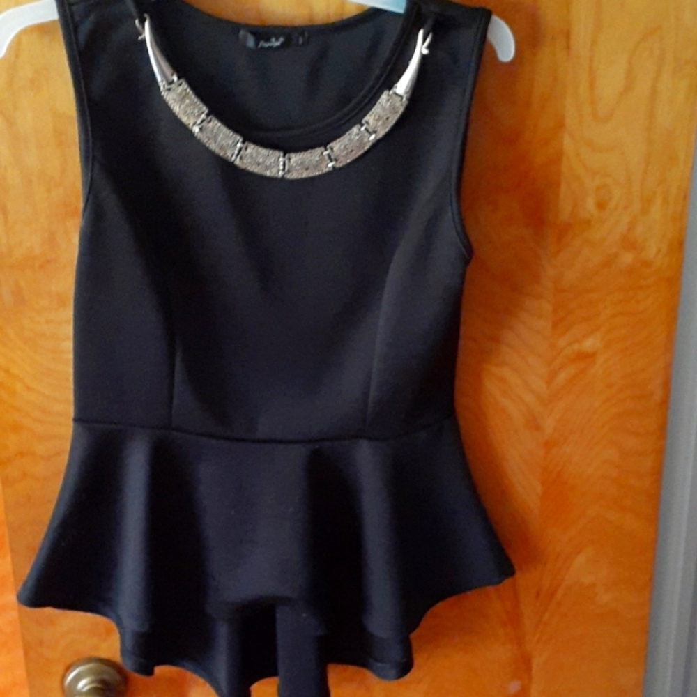 Black Blouse Chain Top